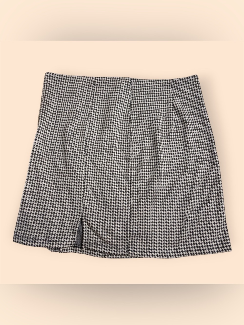 Houndstooth Mini Skirt - Black & Tan